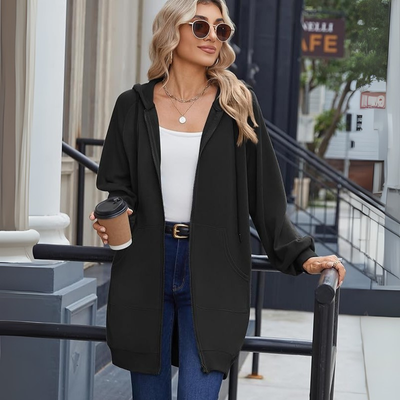 Zarah™ – Hyggelig Dame Fleece Hættetrøje med Lynlås