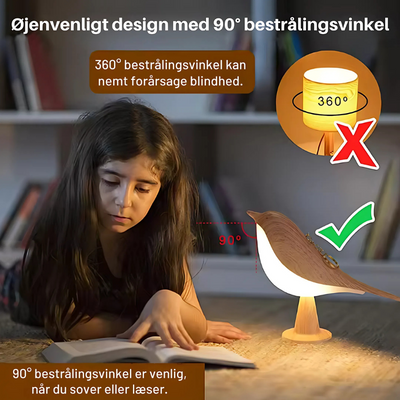 ZenGlow™ - Elegant Fugle-Inspireret Natbordslampe