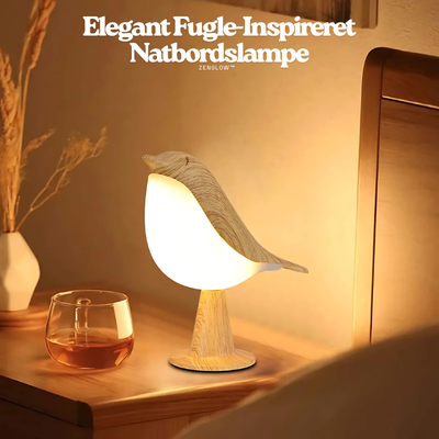 ZenGlow™ - Elegant Fugle-Inspireret Natbordslampe