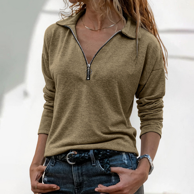 Zyra™ – Stilfuld Top med Lynlåsdétalje