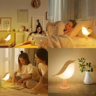 ZenGlow™ - Elegant Fugle-Inspireret Natbordslampe