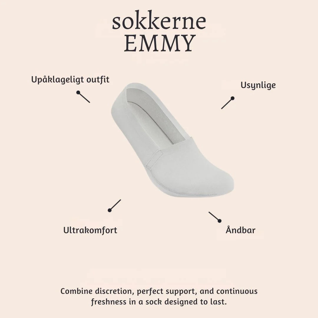 Emmy™ – Usynlige sokker, der bliver siddende