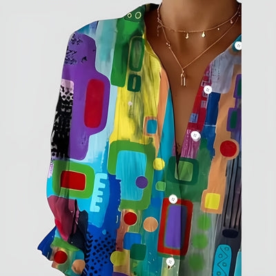 Charlotte™ – Bluse med geometrisk mønster
